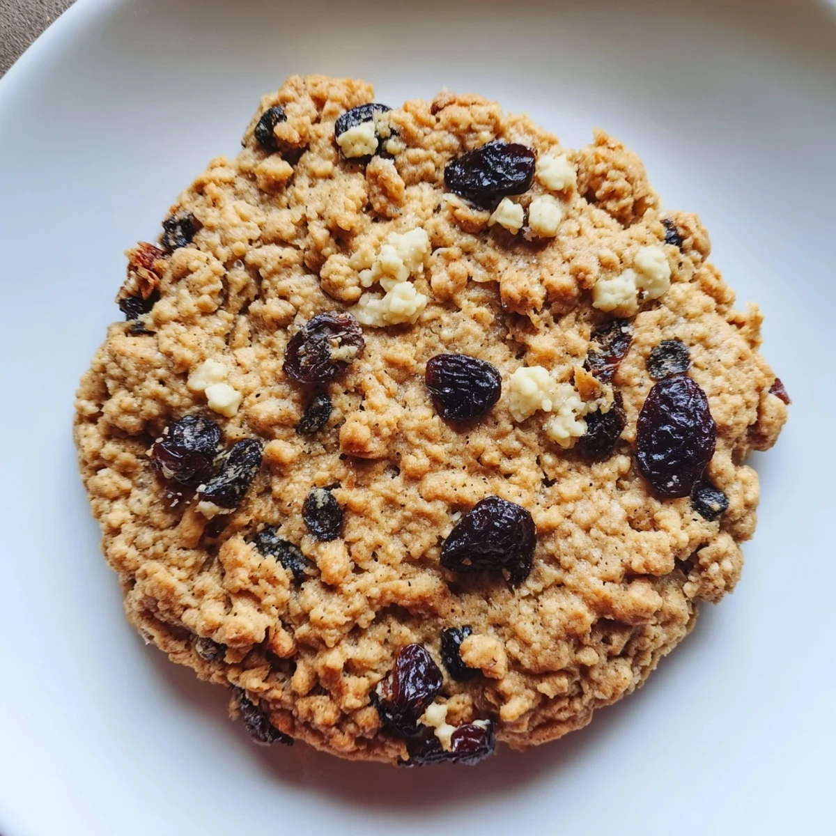Golden-brown soft-baked oatmeal raisin breakfast cookies, perfect for a quick and delicious morning treat.