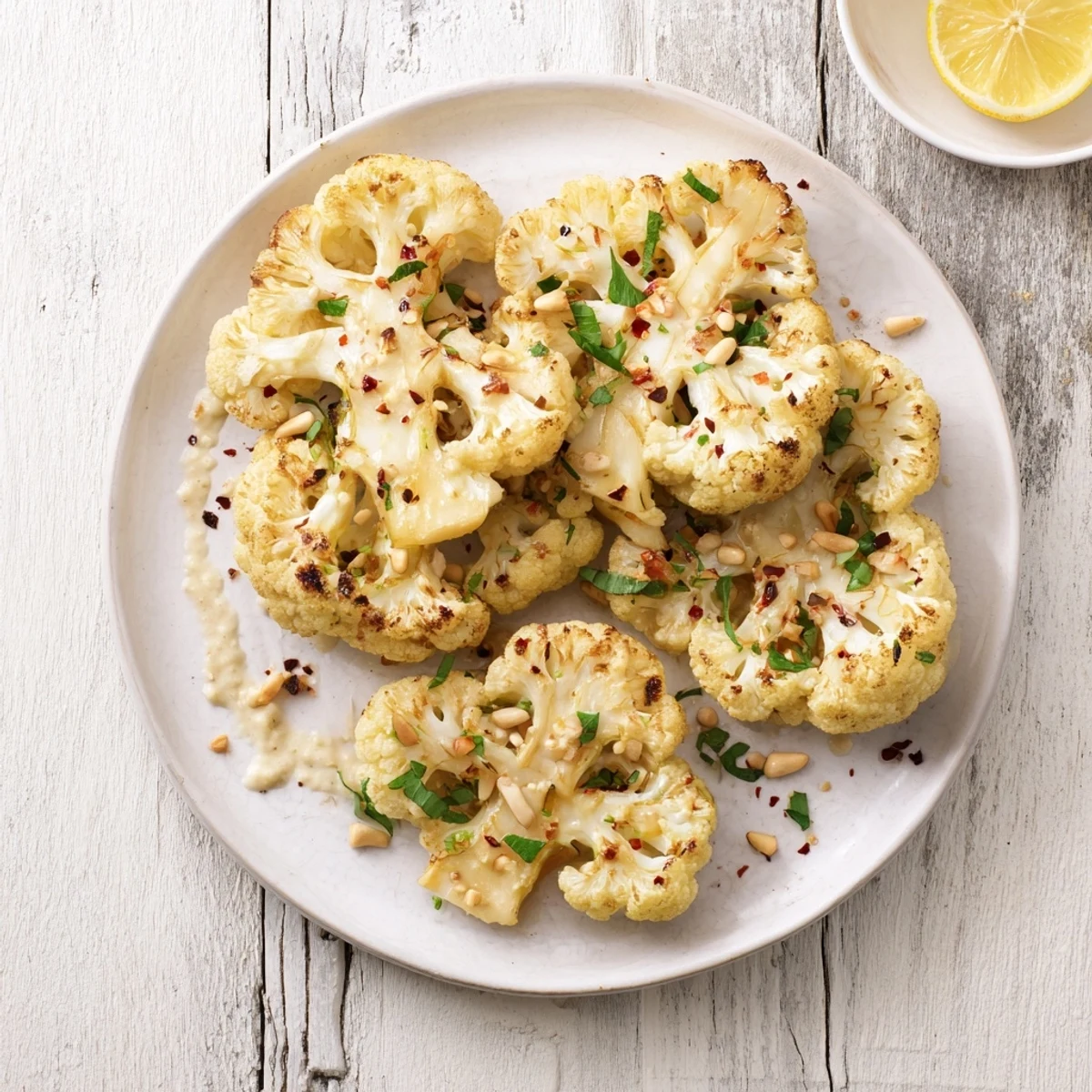Roasted Cauliflower Steaks Tahini