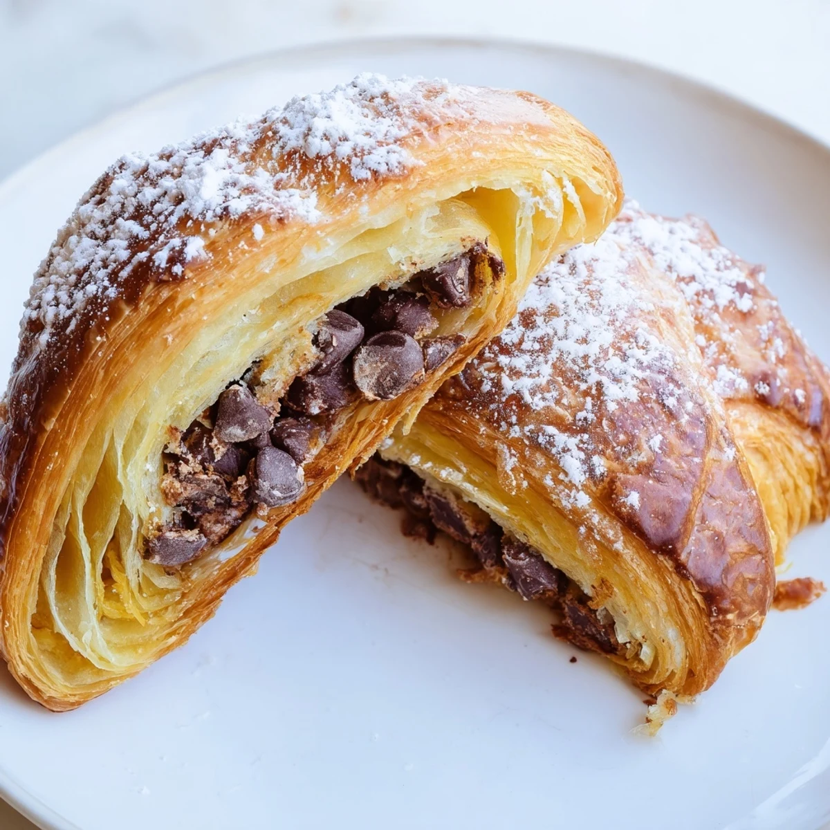 Golden-brown Cookie Croissant, a delicious pastry with overflowing, melty chocolate chip cookie dough.