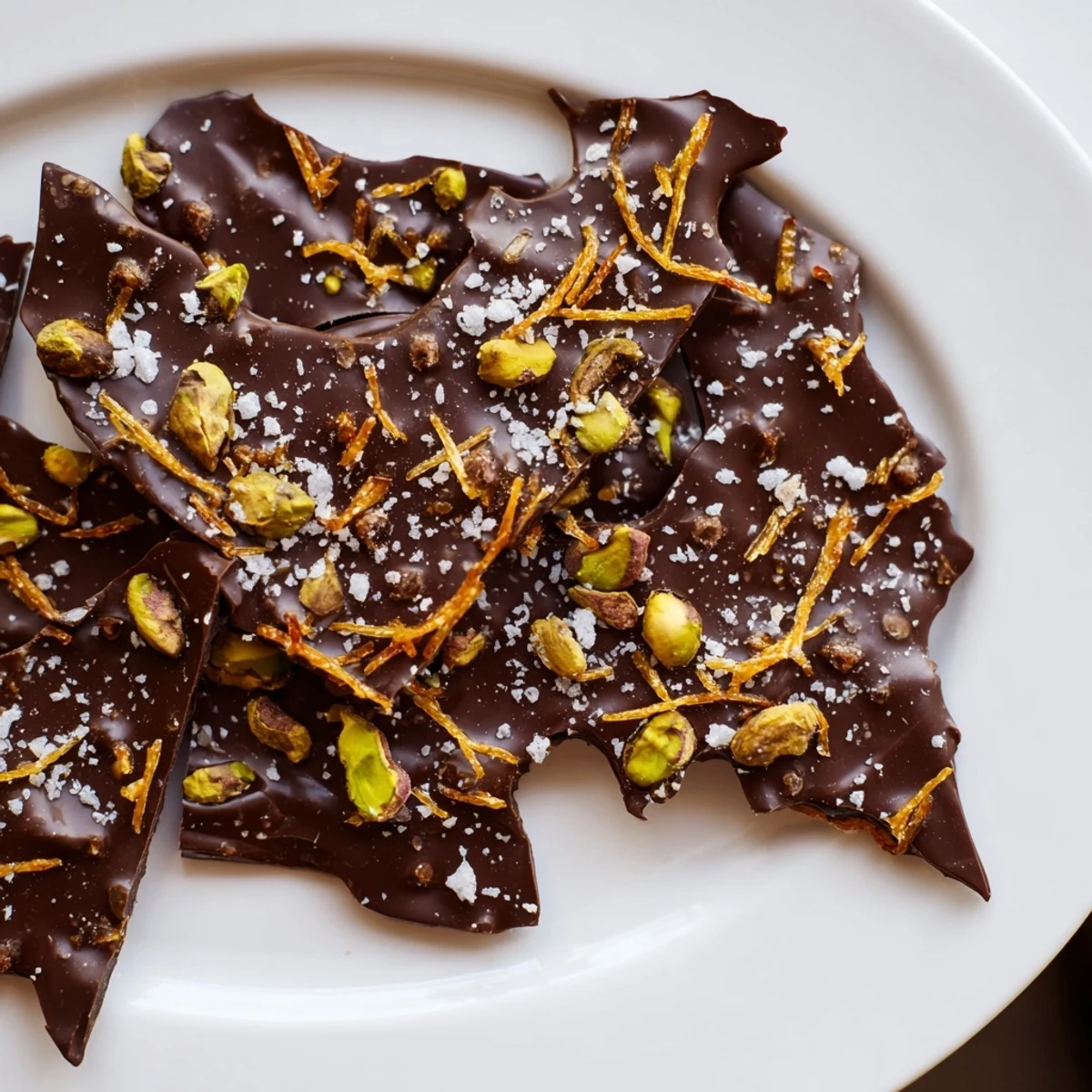 Homemade kataifi chocolate crunch bark, a delectable treat combining textures and fusion flavors.