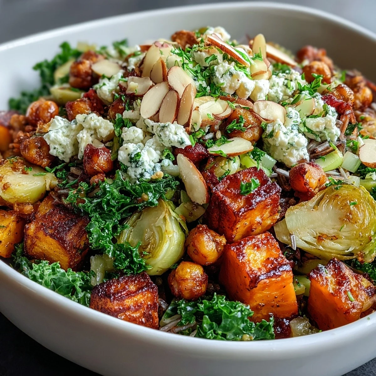 Savory and sweet, this vegetarian main dish combines smoky paprika chickpeas, tender wild rice, and creamy feta for a nutritious autumn meal.
