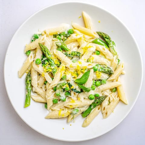 Garlic Parmesan Spring Vegetable Pasta