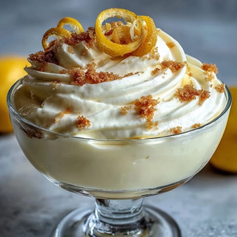 2. Zesty lemon mousse layered over crunchy shortbread crumble in elegant dessert cups.  