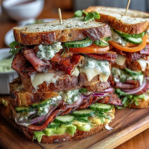 Vibrant Loaded Deli Sandwich Board featuring assorted meats, cheeses, and fresh vegetables for customizable picnic sandwiches.