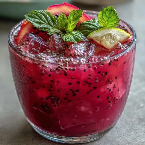 Vibrant Dragon Fruit Lemonade with Chia Seeds, a refreshing, perfectly sweet summer drink.