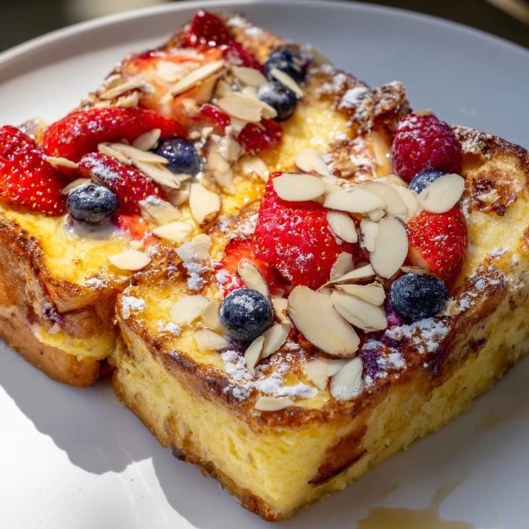 Homemade Custard Toast with a creamy, rich center, perfect for a cozy weekend breakfast.