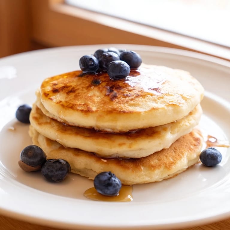 A delicious serving of Cottage Cheese Pancakes topped with Greek yogurt and nuts, ready to enjoy post-workout.