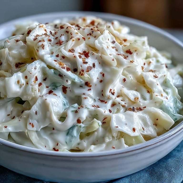 Warm Creamed Cabbage cooked with onions, finished with a light, creamy sauce and fresh herbs for a comforting side dish.