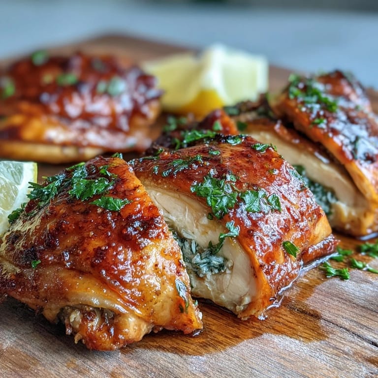 Perfectly cooked Oven Baked Chicken Breast served on a dinner plate with roasted vegetables and a drizzle of sauce.