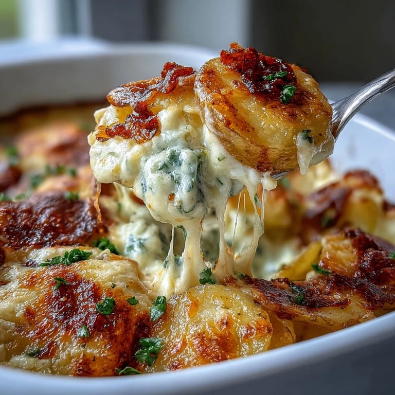 Homemade Easy Cheesy Scalloped Potatoes with rich, savory cheese and soft, melt-in-your-mouth potato layers.