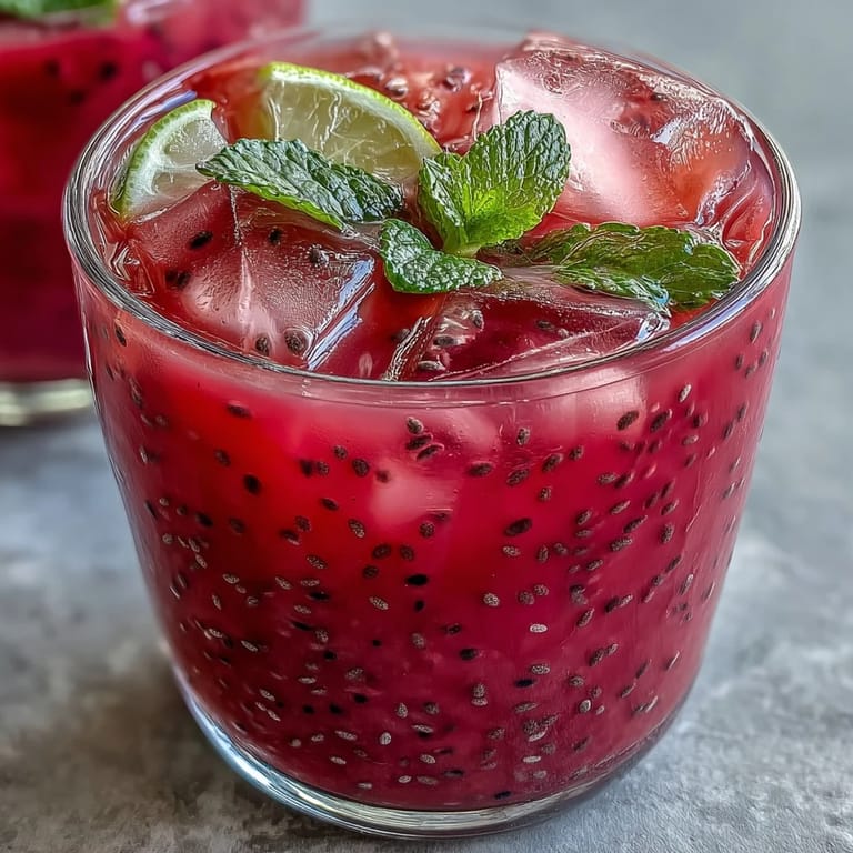 Enjoy this easy Dragon Fruit Lemonade with chia seeds, bursting with fruity flavor.